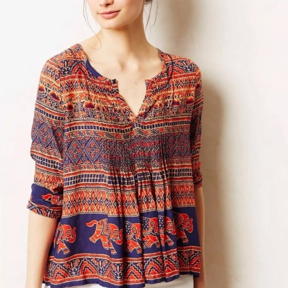 Anthropologie Tops - Anthropologie Vanessa Virginia Elephant Top